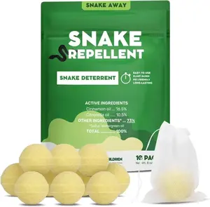 Snake Away Repellent for Outdoors 10 Pack Snake Repellent for Yard Powerful Plant-Based Ingredients Snake Repellent Balls Pet & Kid Friendly
