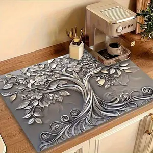 Stove Cover Protector - Heat Resistant Countertop Mat Non-Slip for Kitchen/Washer/Dryer | Floral Design 28.3''x20.5'' Scratch-Proof & Easy Clean Home Decor touchy hand placemats Coasters Stylish