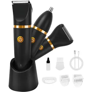 Electric Body Hair Shaver-Groin Hair Trimmer, Ball Trimmer for Men - Replaceable Ceramic Blade Heads,USB Recharge,Waterproof Male Hygiene Razor Safe Quick Gifts Cordless Gentle Trimming Fast Trimming