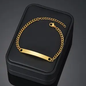 SFL-B822 Fashion All-Match NK Chain Cuban Link Chain Lettering Customizable Bracelet Stainless Steel Curved Bracelet Personalized Creative Gift Men For Mother's Day