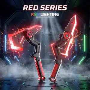 2-in-1 transformable lightsaber & axe toy with LED lights, sound effects and spray mist | rechargeable kids battle toy, cool boys' gift for cosplay