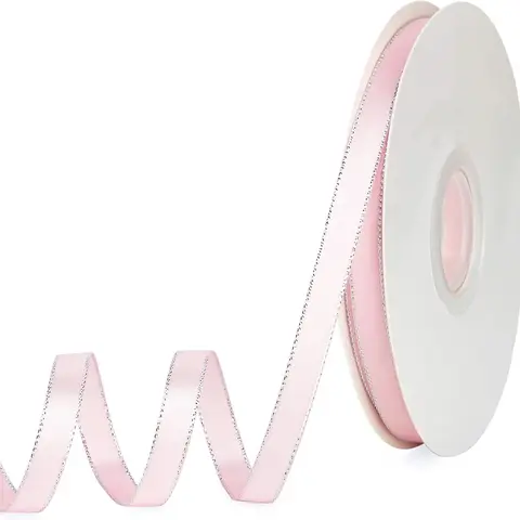 3/8-Inch Sliver Edge Double Face Satin Ribbon 50 Yard Roll for Gift Wrapping, Valentine's Day, Weddings, Birthdays & Floral Crafts