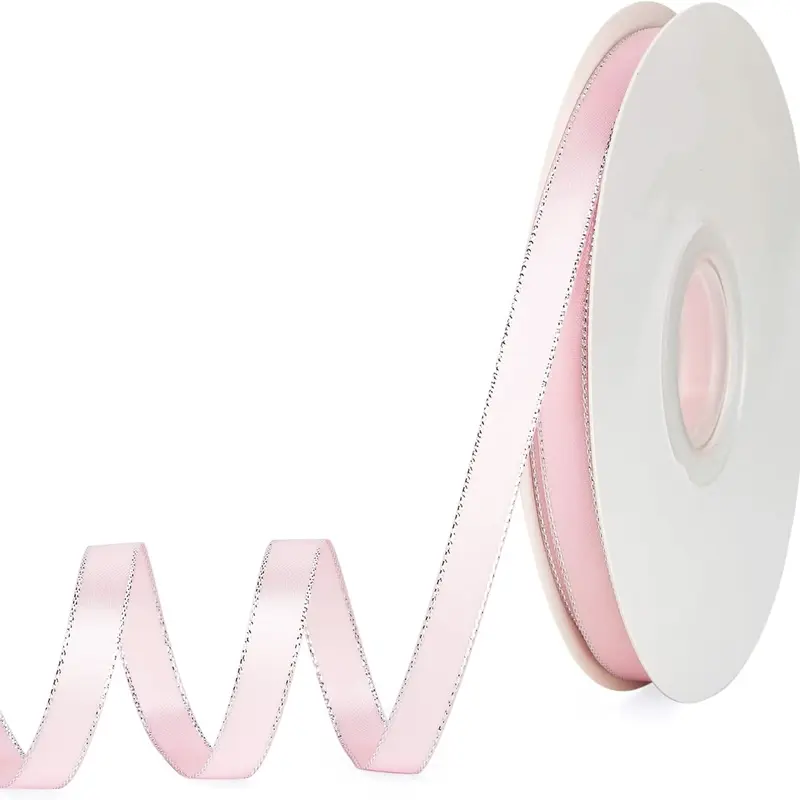 3/8-Inch Sliver Edge Double Face Satin Ribbon 50 Yard Roll for Gift Wrapping, Valentine's Day, Weddings, Birthdays & Floral Crafts