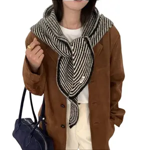 Single Color Cashmere Scarf, Thick Wool Knit Shawl, Fluffy Soft Scarf, Lazy Style, Versatile Korean Aesthetic, Unisex, Fall & Winter