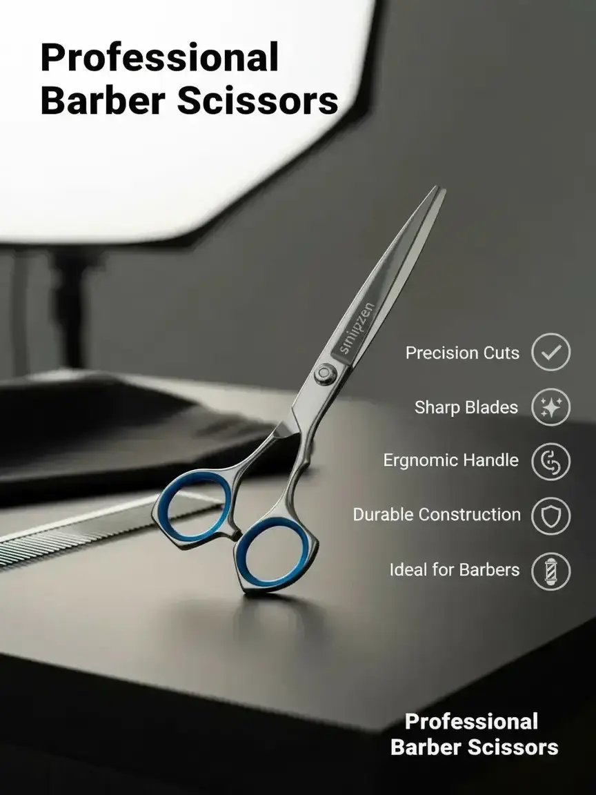 SnipZen 7-Inch Professional Salon Hair Cutting Shears - Japanese Stainless Steel, Ergonomic Handle, Durable Sharp Blades for Precision Cuts, Haircare, Smooth Hair Styling Daily