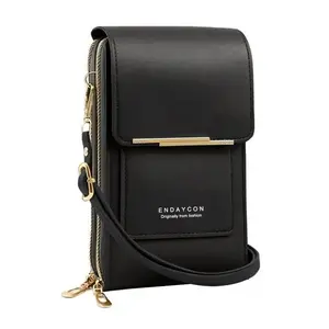 Sleek RFID Crossbody Phone Purse | 2026 Trendy Touchscreen Window | Zippered Multi-Pocket Commute Essential Commuter Bag