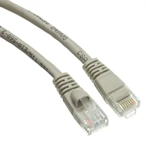 212 MAIN 15ft Unshielded Twisted Pair Cat6a Gray Ethernet Patch Cable - Snagless Molded Boot, Male Plugs, 500MHz, Pure Copper, Gigabit Support, High-Speed Data Transfer, ATM Compatible