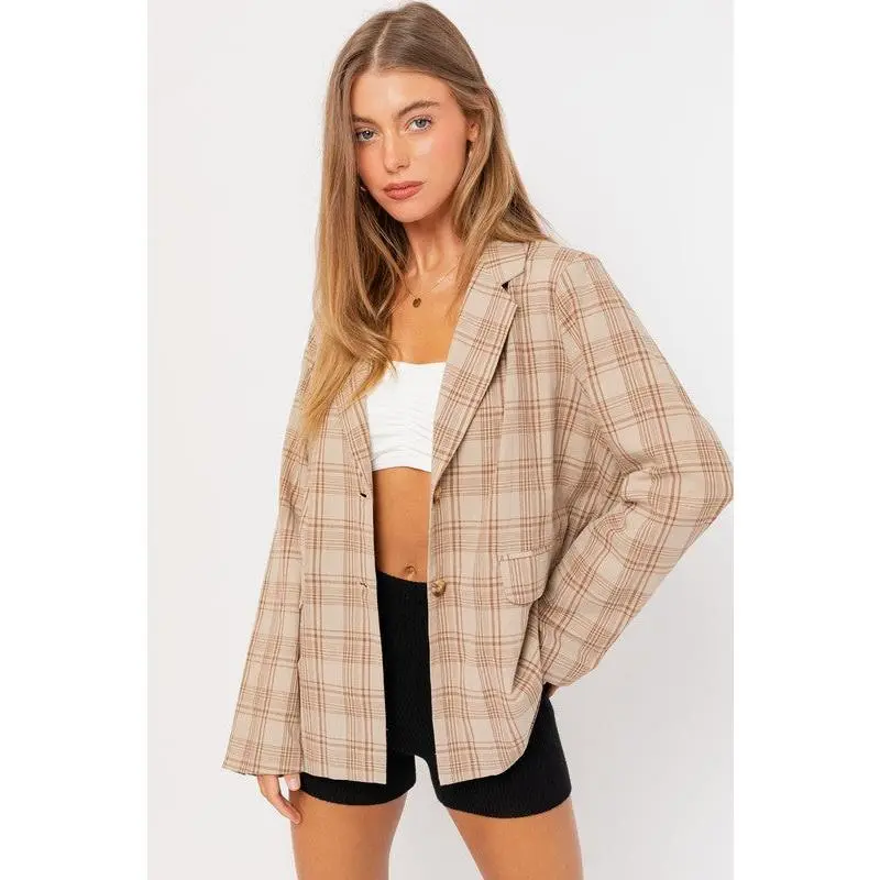 Oversized Plaid Jacket
