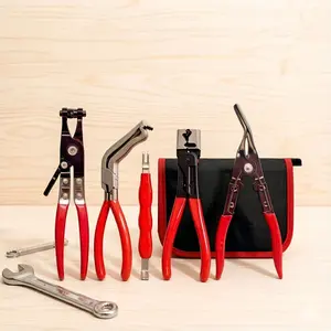5-Piece Professional Car Repair Pliers Kit, Automotive Connector Disconnect Pliers, Hose Clamp Remover, Wire Harness Terminal Extractor, Sensor Plug & Interior Trim Clip Removal Tools, Ideal Father’s Day Present for Mechanics & DIY