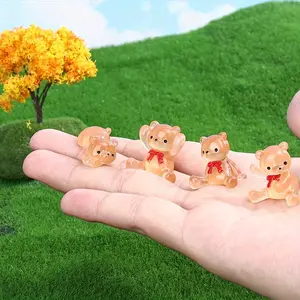 Glowing in Darkness 20 Handmade Resin Bow Tie Bear Decorative Figurines, Glow In The Dark, DIY Miniature Landscape Decorations, Party Decoration & More