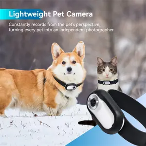 Pet Collar Camera, Mini Camera with Pet Collar, Wireless 1080P Video Recording, Electronic Stabilization, Super Wide-angle, Lightweight Design, Suitable for Recording, Cats and Dogs, Animal Life Recorders