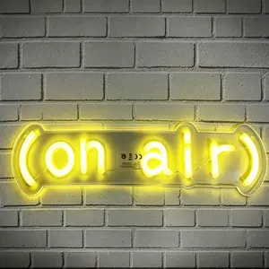 Wall-mounted yellow on air LED neon sign, USB powered dimmable wall decor light, suitable for bedroom, live streaming studio, recording studio, influencer store podcast recording room, birthday gift, holiday decoration ，etc