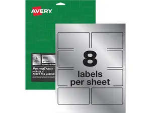 Avery® PermaTrack Metallic Silver Asset Tag Labels Avery® PermaTrack Metallic Silver Asset Tag Labels