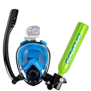 GOYOJO Full-Face Scuba Mask and Snorkel, 180° Panoramic View, Dual Breathing System, Essential Snorkeling Gear for Snorkeling & Scuba Diving