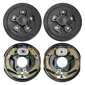 Summervibes VEVOR Trailer Hub Drum Kits 5 on 4.5 B. C. with 10x 2-1/4 Electric Brakes, Self-Adjusting Trailer Brake Assembly for 3500 lbs Axle, 4-Hole Mounting, Backing Plates for Brake System Part Replacement