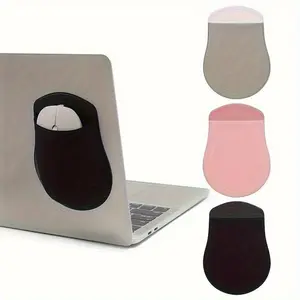 Laptop Mouse Storage Bag, 1 Count Self Adhesive Elastic Mouse Storage Bag, Laptop Mouse Holder, Computer Accessories for Home Office