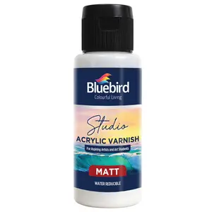 Bluebird 3.4 Fl Oz Polyurethane Clear Coat for Furniture, Paintings, Water-Based Professional Varnish (Matt)