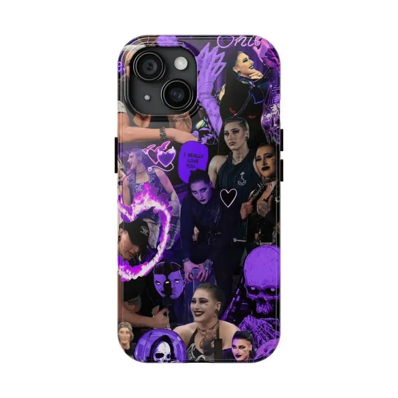 Rhea Ripley wrestler Mami Phone case, y2k aesthetic wwe case, summer case phone, holiday tough case, TPU lining, Phone 11 12 13 14 15 16