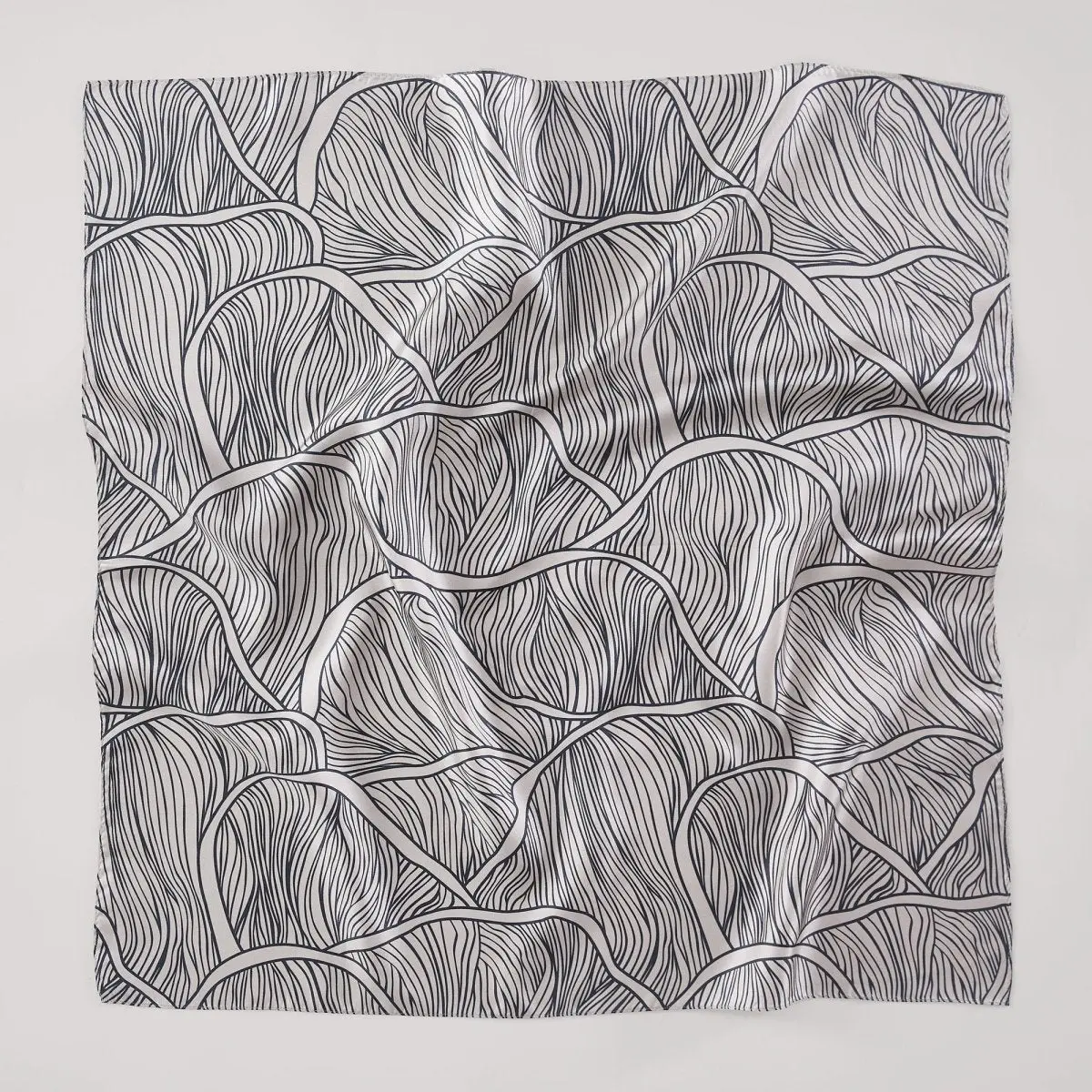 Lush Decor x Chuks Collins Umbra Bloom Silk Scarf 100% Silk 26"x26" Summer Accessory Versatile Gift Organic Design