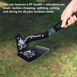 Camping Tool Axe, Ergonomic Chopper, Carbon Steel Cutter, Multi-Functional Outdoor Tool, Wood Splitting Tool, Backpacking Chopper, Bushcraft Cutting Tool, Food Prep Chopper, Outdoor Utility Tool, Handheld Camping Chopper, Camping Kitchen Tool
