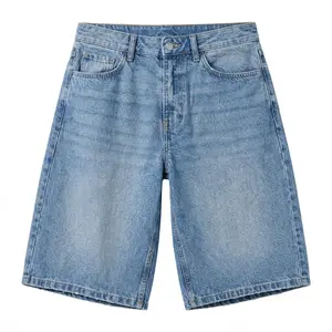 Men's Denim Shorts Wide Leg Denim Knee Length Shorts Light Wash Loose Fit Casual Summer Shorts For Young Men Urban Streetwear Enthusiasts Daily Casual Street Style Skate Beach Night Out Comfortable Breathable Durable