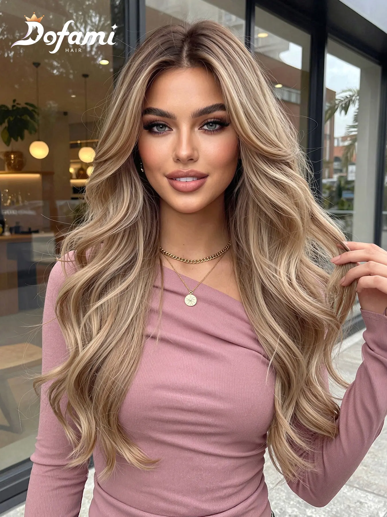24 Inch Long Curly Wig, Deep Color Synthetic Material, Natural Style, Versatile Design, High Temperature Fiber, Rose Net Cap, Natural Looking Wig, Synthetic Wigs