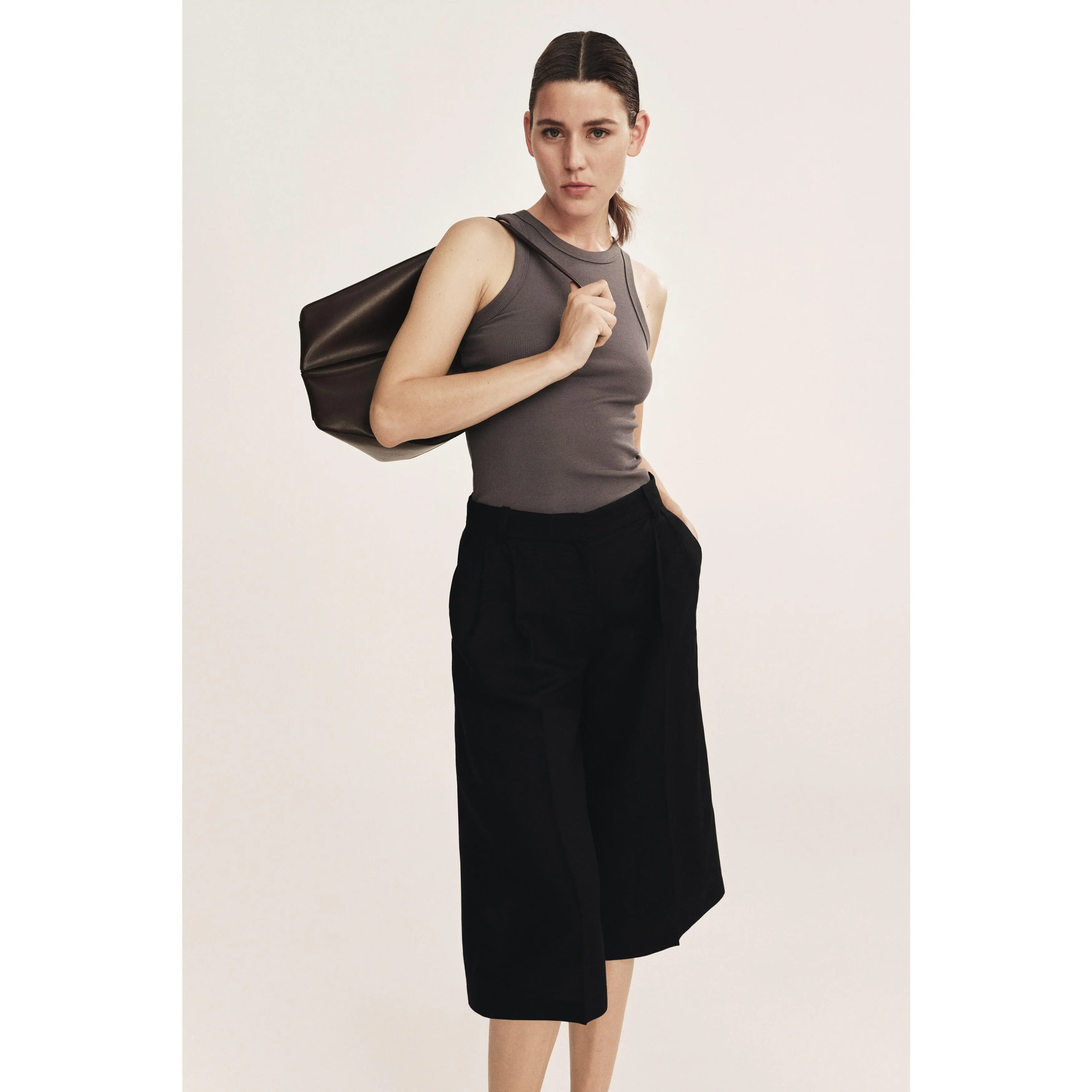 H&M Wide linen-blend culottes
