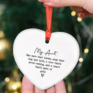 Elegant Acrylic Christmas Ornament Unique Auntie Keepsake ,Christmas Ornament, Car Hanging Decoration ,Wine Bottle Decor, Perfect Auntie's Birthday Gift, Thoughtful Present for Loving Aunts, Ideal Gift