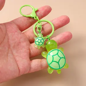 Cartoon Colorful Resin Animal Turtle Keychain for Car Key Souvenir Gifts for Women Men Handbag Pendant Keyrings DIY Accessories