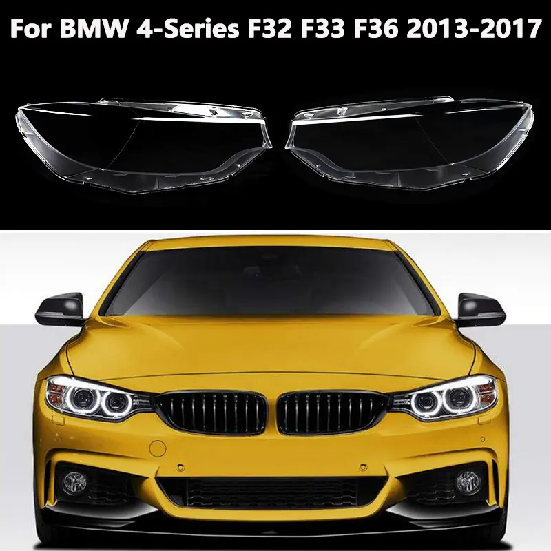 For BMW 4 Series F32 F33 F36 M3 F80 M4 F82 2013-2017 Headlight Lens Cover Replacement Clear Front Lamp Housing Pair