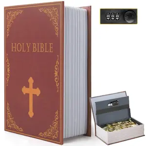 Diversion Book Safe with Combination Lock, Secret Safe Metal Lock Box, Money Storage Collection Box, 9.5" x 6.2" x 2.2"