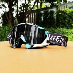 Motorcycle Goggles with Adjustable Elastic Band and Replaceable Lenses, Protective Gear for Motorcycle, Bicycle, Skiing and Climbing, Motorcycle Accessories