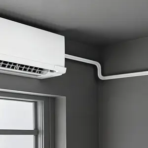 fathersdaygift VEVOR 50ft Mini Split Line Set, 1/4 3/8 OD AC Copper Tubing Pipe, 3/8 White PE Thickened Insulated Coil with Flared Nuts, Rich Fittings, for Mini Split Air Conditioner HVAC or Heat Pump System