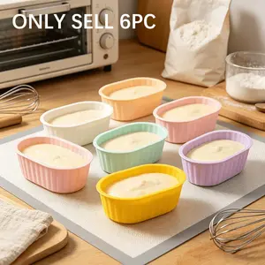 6 Pack Reusable Air Fryer Baking Bowls Premium Food Grade Silicone Baking Cups Non Stick Easy Release Bakeware Set For Muffin Cupcake Pudding Tart Flan Perfect For Halloween Christmas