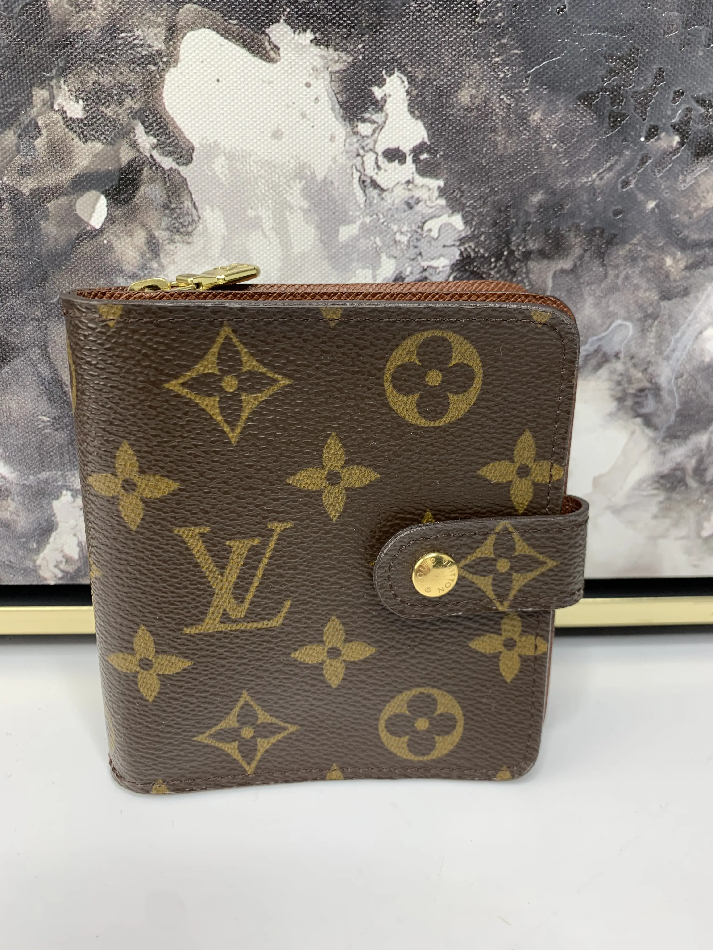 Pre-owned Louis Vuitton canvas Small Leather Goods Zippy Compact Wallet