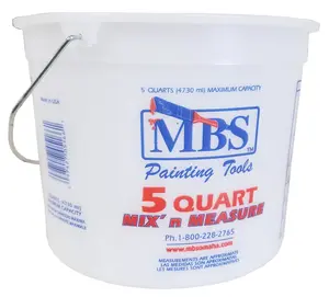 WorldWide Sales Online BUCKET 5 QUART MIX-N-MEASURE W/HNDL, REINF-LIP *USA