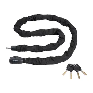 VEVOR Bike Chain Lock, 5.91 Ft Combination Bicycle Chain Lock with 4 Keys, Heavy Duty Anti-Theft High Security Bike Locks, Perfect for Bike, Motorcycle, Scooter, Bicycle, Door, Fence or Gate, 10mm