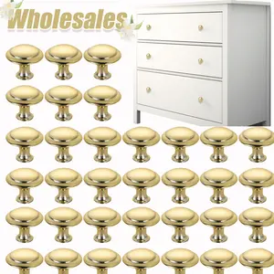 Cabinet Knobs Drawer Pulls Zinc Stepped Round Dresser Handles,Kitchen,Cupboard, Bathroom, Wardrobe, Cabinet Hardware,Brushed Brass