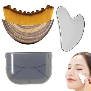 Lymphatic Face Brushes & Stainless Steel Gua Sha Tool for Lymphatic Drainage & Facial Fatigue Relief | Gua Sha Brush | Facial Brush for Lymphatic Drainage Brush,Gift for Women for Her