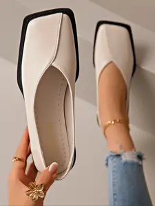 Women's Casual PU Leather Flats, Slip on Shoes, Comfortable Walking Shoes, Solid Color, Round Toe, Rubber Sole, Casual Flat Footwear, Perfect for Daily Wear & Outdoor Activities