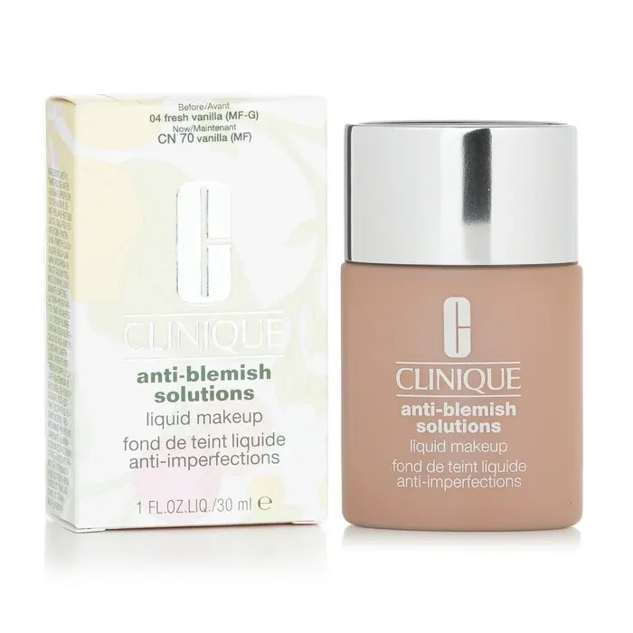 Clinique Anti-Acne Blemish Concealer & Foundation, Anti Blemish Solutions Liquid Makeup - #CN70 Vanilla, Hydrating Cosmetic Makeup Concealer Base, Liquid Foundation, Flawless Base Foundation