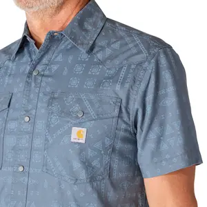 Carhartt Men's Montana Bozeman Relaxed Fit Short-Sleeve Plaid Shirt