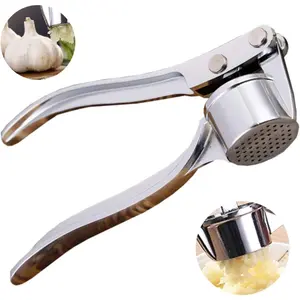 Thickened Alloy Manual Garlic Press, Garlic Puree Maker, Pounding Tool, Squeezing Device, Peeling Tool, Ginger Juice Maker, Kitchenware