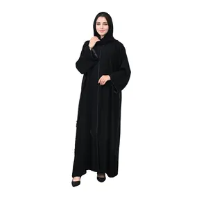 Buttoned Women's Abaya with Front Pockets.