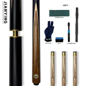 JIANYING Luxury Wood Pool Cue 3/4 Split Joint, 57inch,10.2mm Tip, Snooker & 8 Ball (Black 8) With Accessories Billiard Table Set