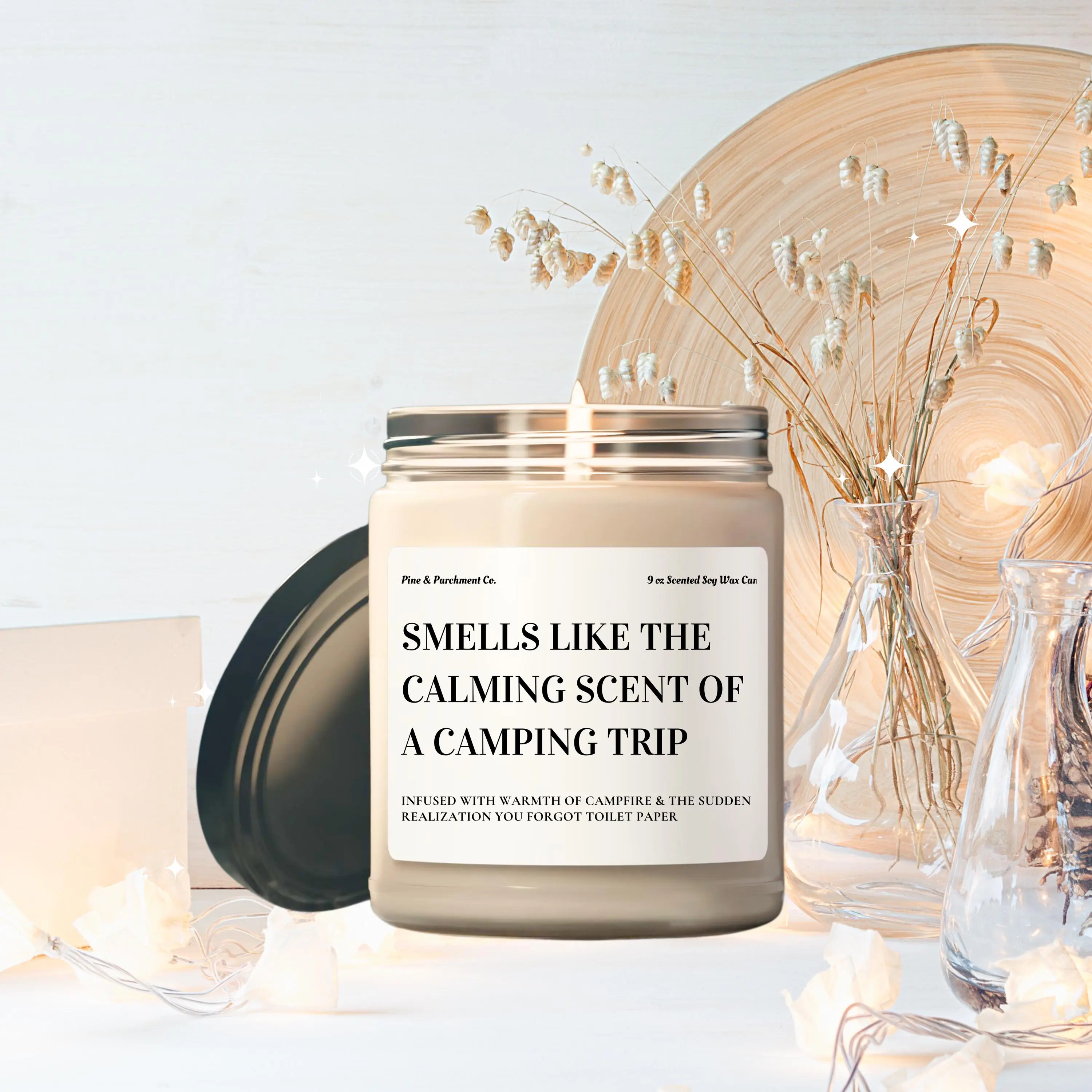 Funny Camping Candle Calming Scent of Camping Trip Adventure Outdoorsy Nature Lover RV Camp Decor Birthday Christmas for Him Her Smells Like