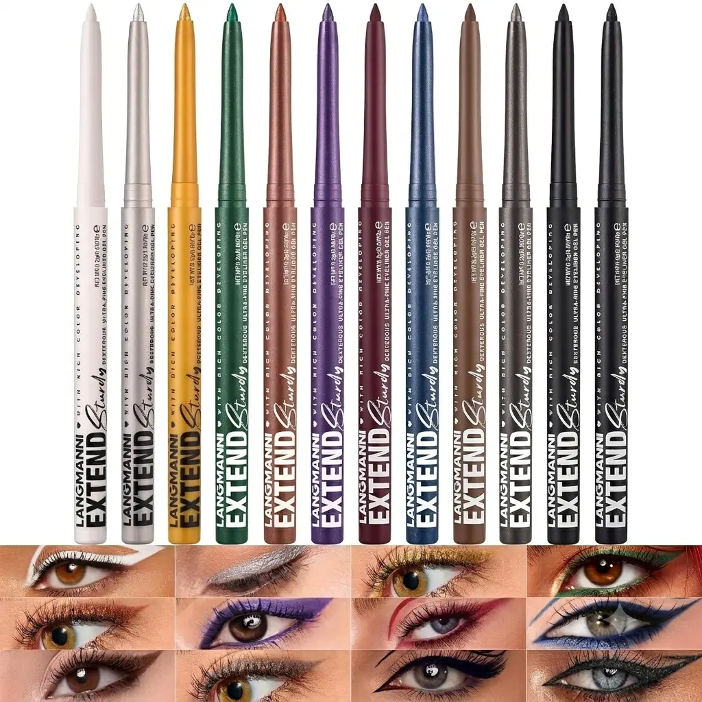 Metal Colorful Eyeliner Pencil Set - Matte & Shimmer Eye Makeup,Smooth Use Long-Lasting & Waterproof Eyeliner Set
