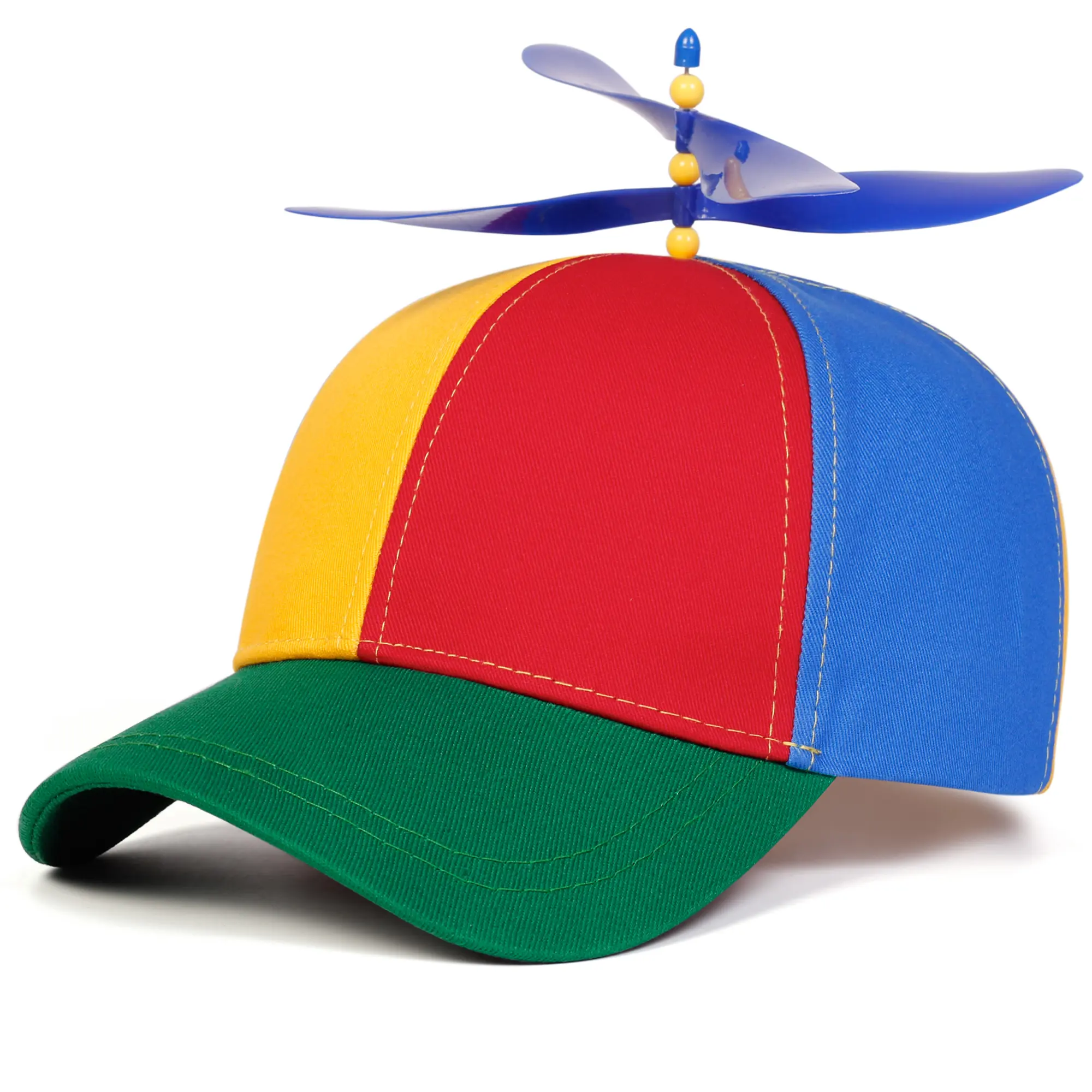 Unisex Propeller Baseball Cap, Multicoloured Color Block with Adjustable Fit for Outdoor Sun Protection and Travel, Adjustable Caps, Multicoloured Caps