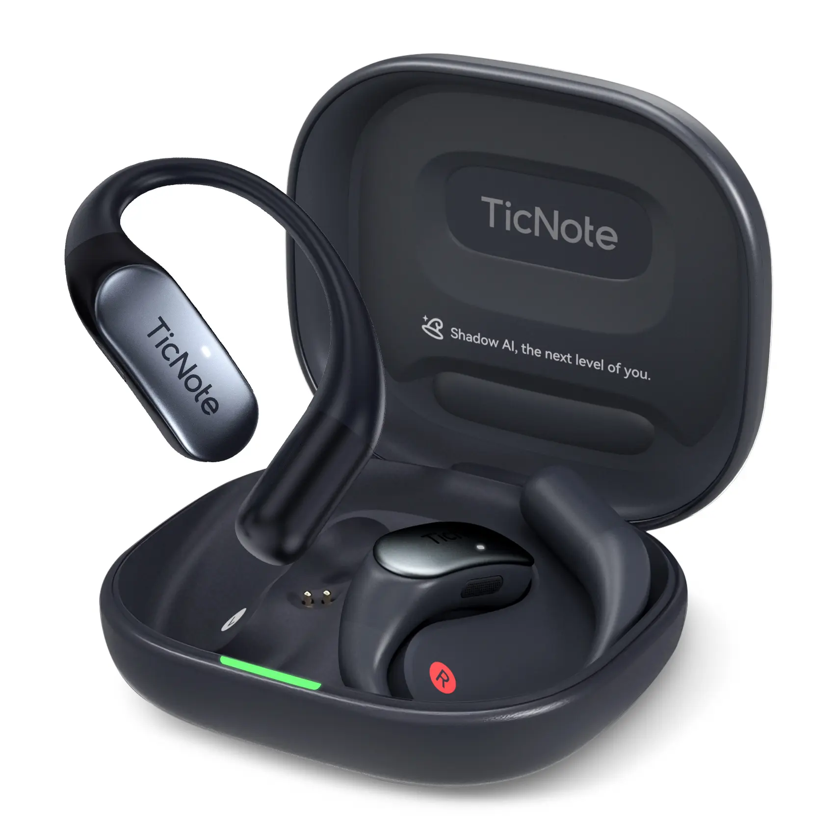 Mobvoi TicNote Pods AI Voice Recorder with 4G LTE, No Phone Needed, Voice Activated Recording, AI Transcription and Translation, 120 Languages, 5H Battery