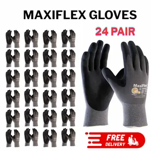 MaxiFlex PIP 34-874 Nitrile Work Gloves (12,24 pairs) – Durable, Breathable, Seamless Nylon Grip – Construction & DIY Guantes Para Trabajo